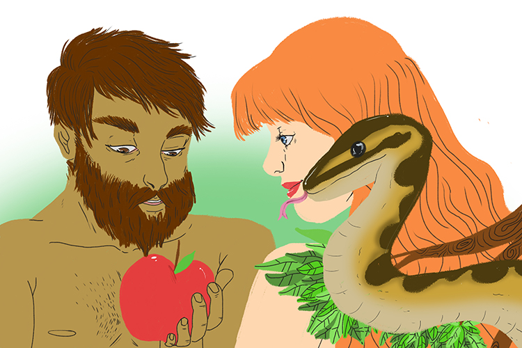 In sin you ate (insinuate), but the snake should have been a hint that it was a bad thing.